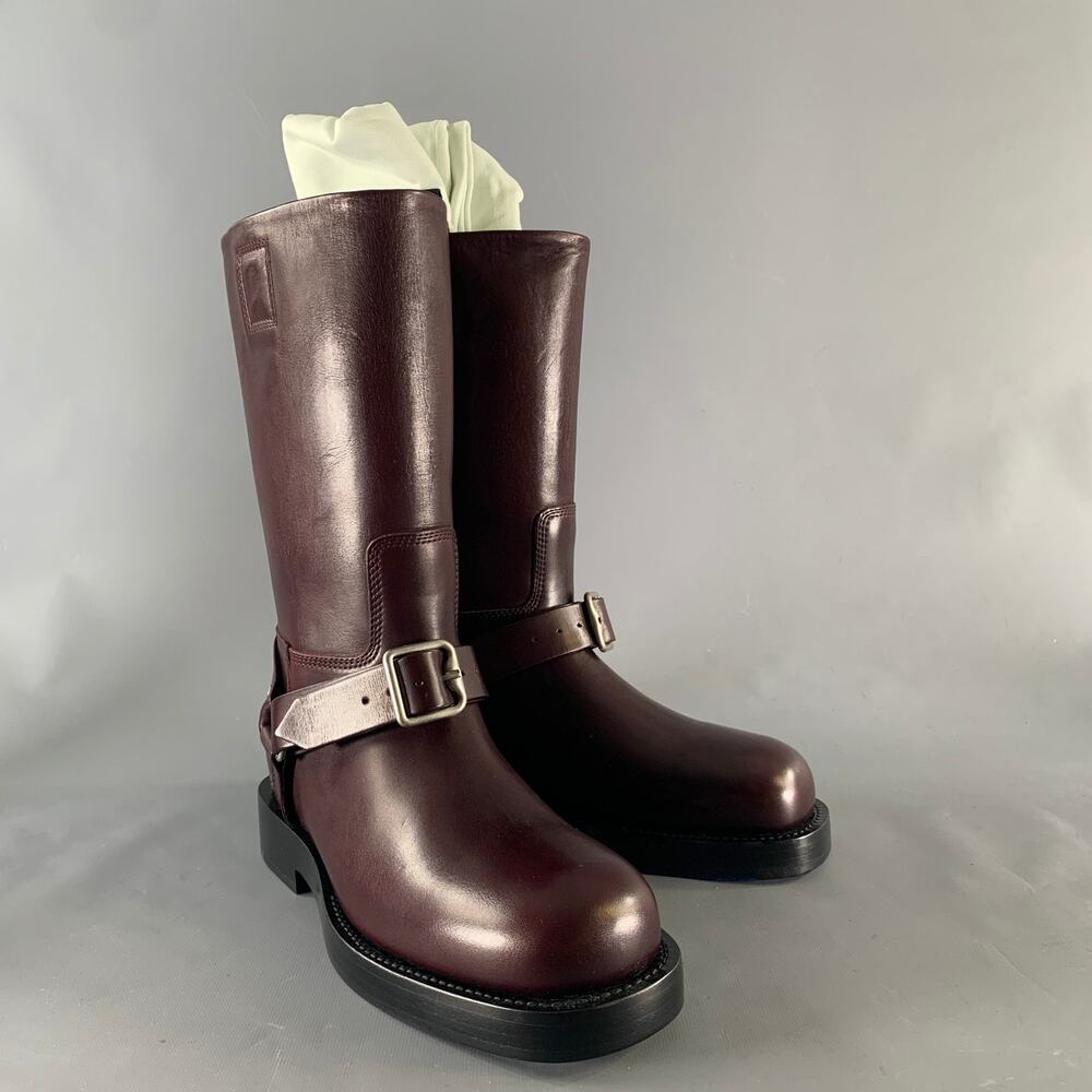 BURBERRY Size 8 Burgundy Leather Pull On Boots - Picture 8 of 8